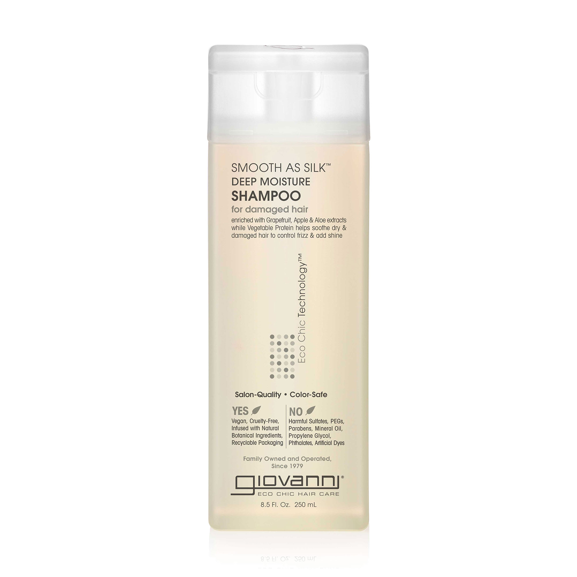 Зволожувальний шампунь Giovanni Eco Chic Technology Smooth As Silk Deep Moisture Shampoo для пошкодженого волосся, 250 мл